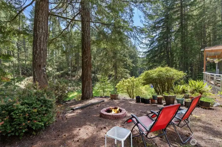Enjoy s'mores from your park-like setting and bbq area