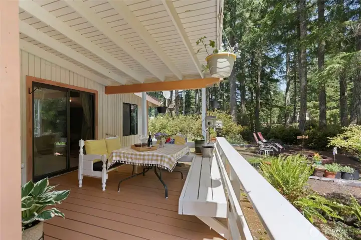 Large entertainment deck enjoyed from both the great room and bonus room