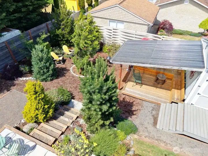 Covered deck for entertaining.