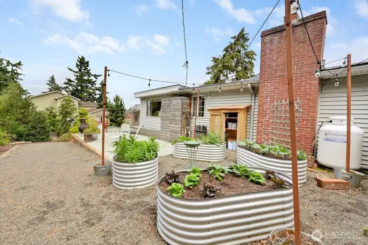 Raised beds.