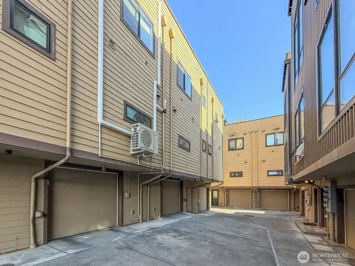Back alley to garage
