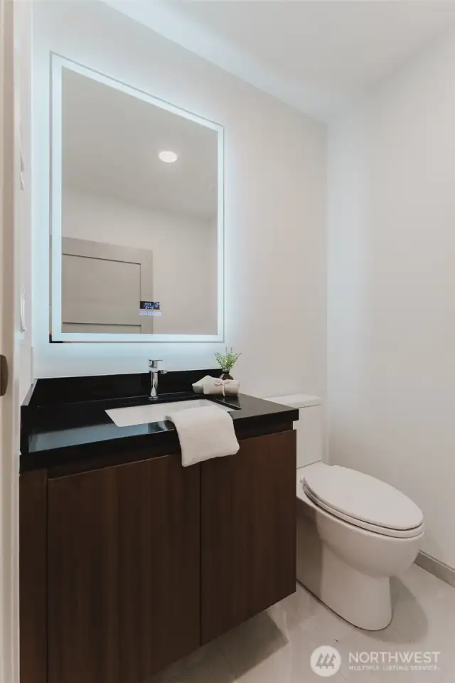 Spacious half bath.