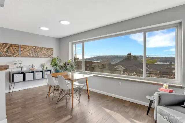 Separate dining space.