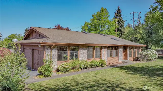 Front Elevation with 2 car Garage Attached