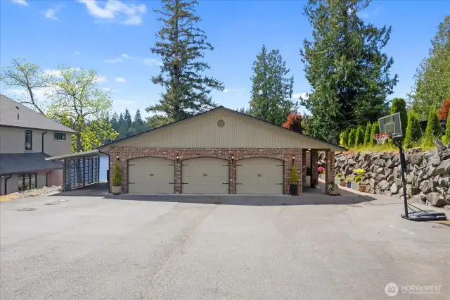 3 car garage and carport
