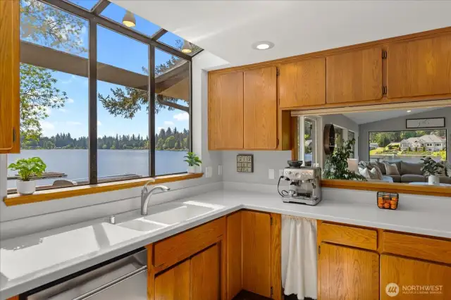 Kitchen with views too