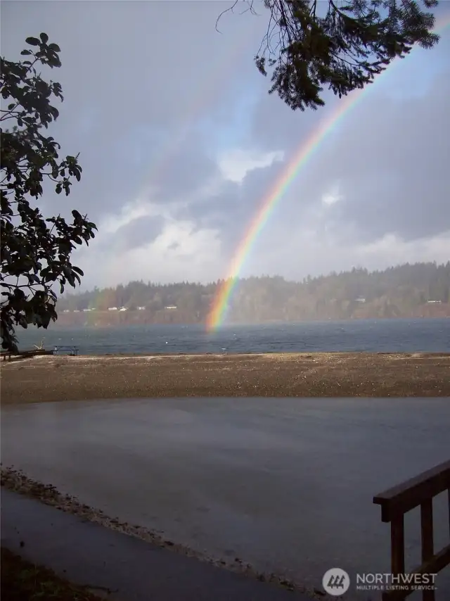 Rainbow over spit