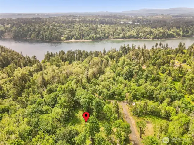 Hammersley Inlet. There is a waterfront lot that is accessed by this shared road, but there is no community water access.