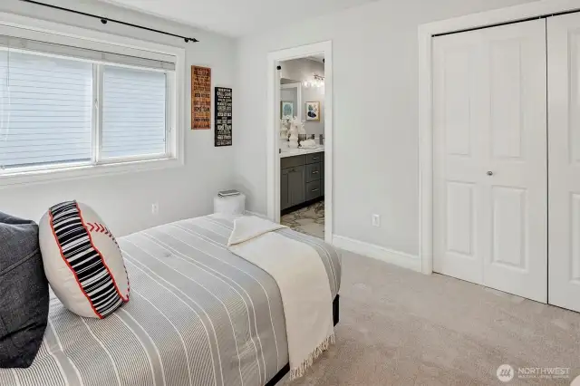 Bedroom #4 has it's own entrance to the recently updated Jack and Jill bathroom.