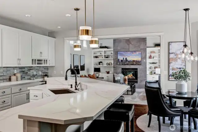 Recently updated kitchen provides ample space for cooking and entertaining.