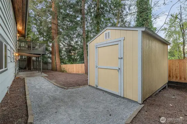 Shed in backyard