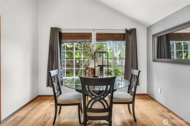 Here's the dining room looking out to the back yard