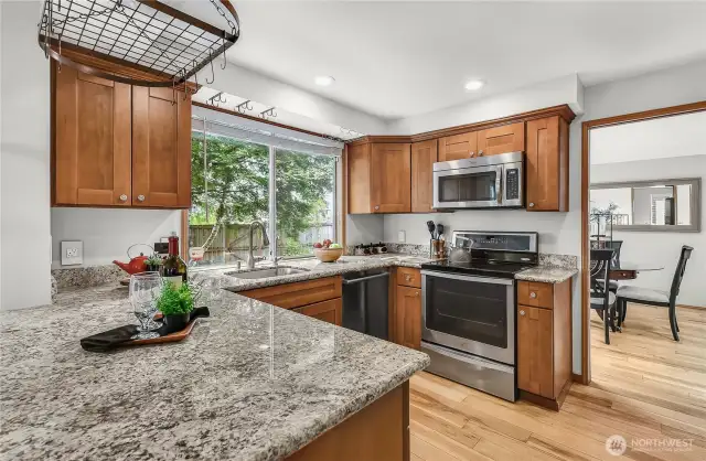 Kitchen is efficiently laid out with everything you need.