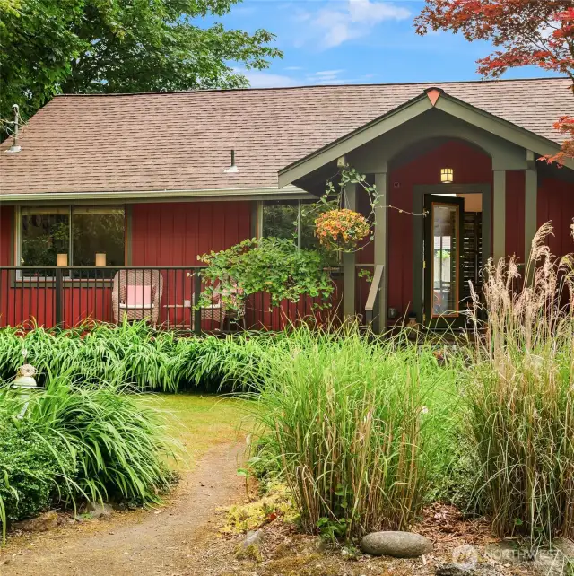 Mature landscaping has been lovingly nurtured and cultivated for many years.