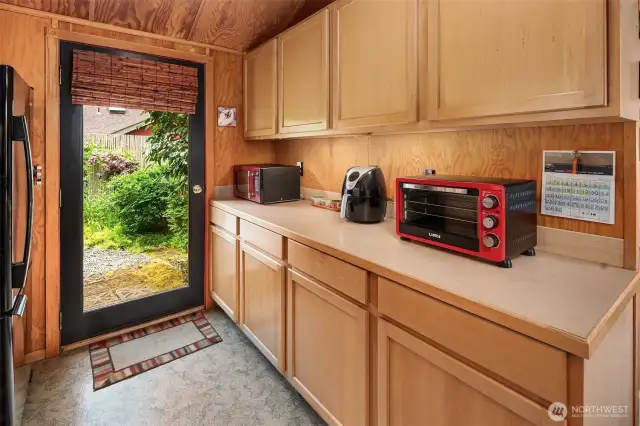 So much cabinetry. This compact space is very thoughtfully designed.