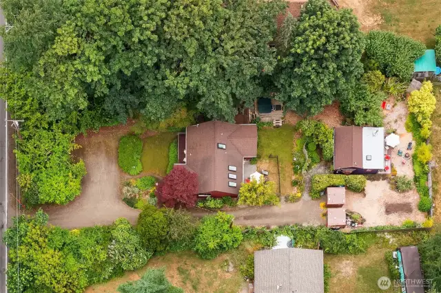 Here one can see the parking, main home & gardens and permitted DADU with it's own private outdoor space.  We can't wait to show it all to you. Call today for an appointment!