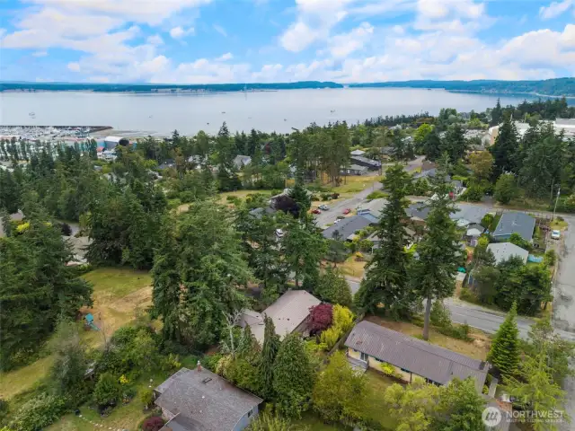 Close to the Port Townsend Bay - you can see the red Japanese Maple in the back yard.