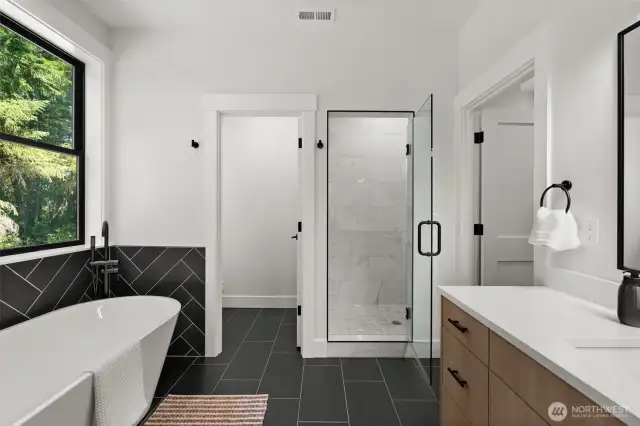 Primary bathroom with soaking tub