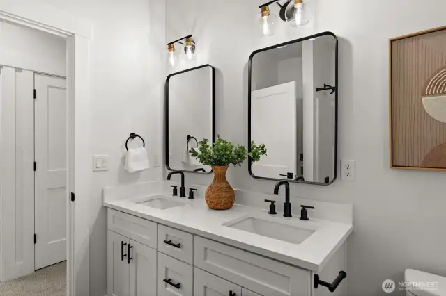 full bathroom with laundry on second floor