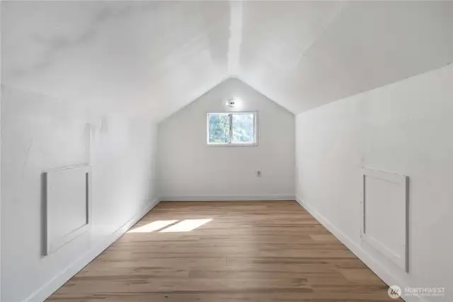 Finished attic, let your imagine loose for its uses.