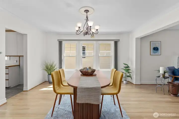 Generously sized dining area, with tons of natural light.