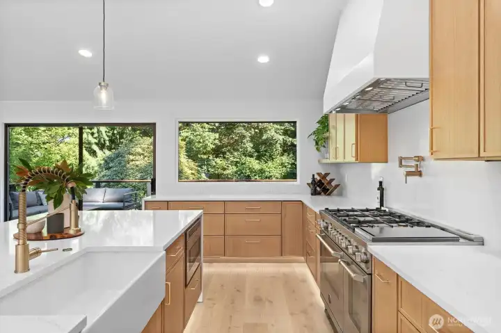 kitchen view towards the rear deck