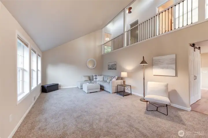 Lots of windows allow the space to become light filled.