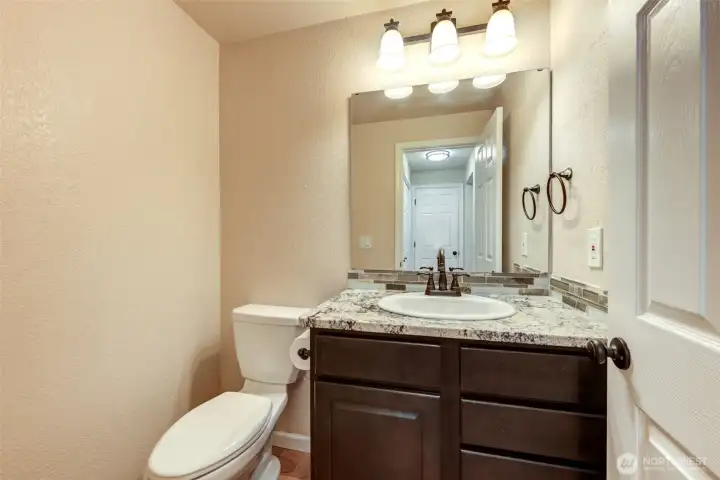 Powder room on the main level.