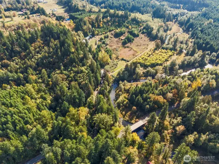 Aerial of neighborhood