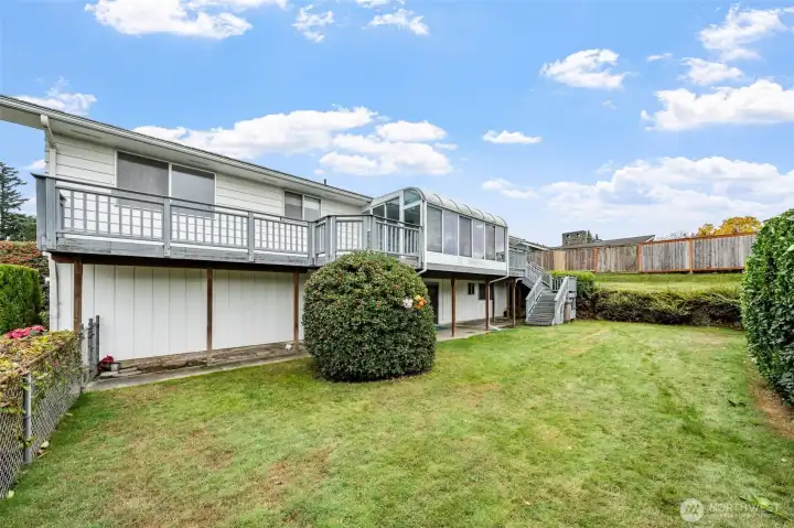 There is ample room on the deck to create a comfortable sitting area and dining space, which provides the perfect opportunity for everyone to gather together and connect.