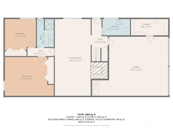 The lower level includes two spacious bedrooms, a full bathroom, and a large family room ideal for relaxing or entertaining. Additional features include a laundry area, storage room, and direct access to the oversized two-car garage.