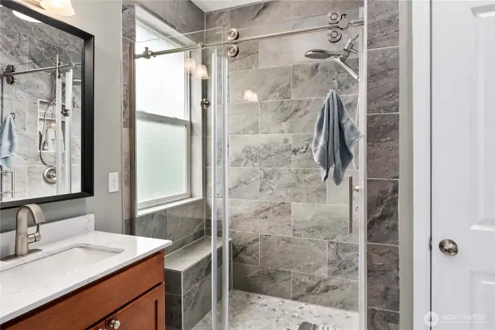 There is also additional storage in the bathroom