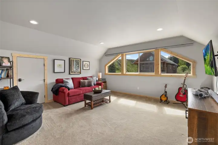 Upstairs, the roomy bunk area offers plenty of sleeping space or serves perfectly as a recreation room.