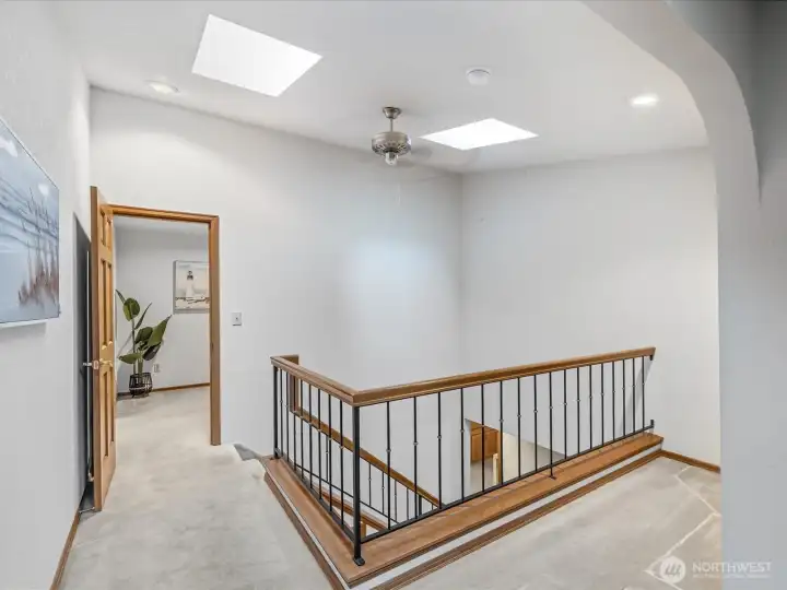 view from the nook facing the primary upstairs bedroom