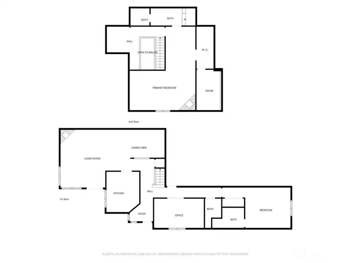 Upstairs and downstairs floorplans