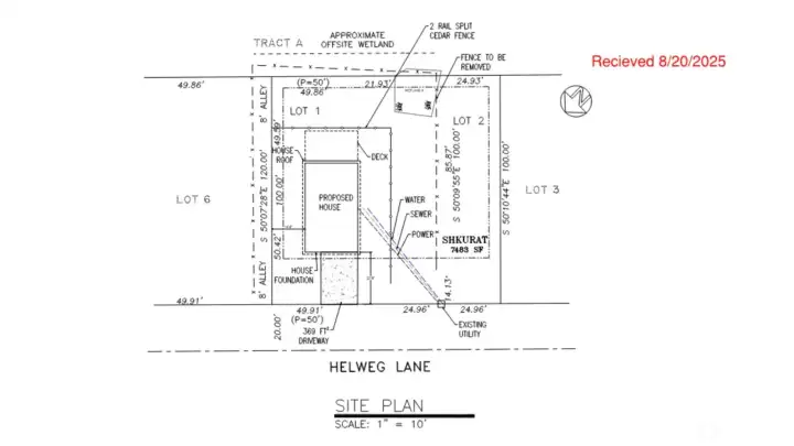 County approved site plan and building footprint.