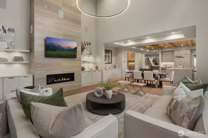 2 Story Great room that overlooks the private backyard