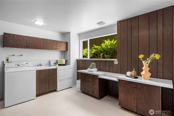 Laundry Room with Sewing Machine Nook
