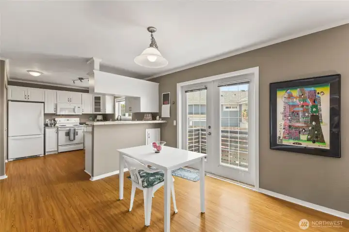Kitchen dining area with french doors to patio Kitchen dining area with french doors to patio