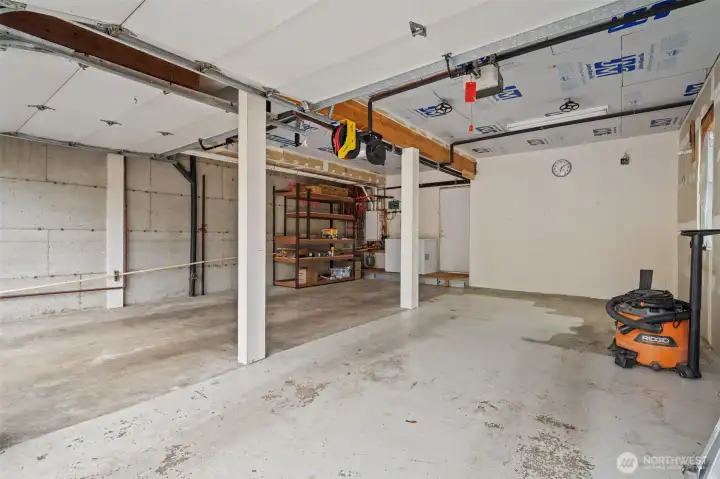 Spacious two car garage. Spacious two car garage.