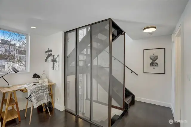 Unique and custom metal stairwell.