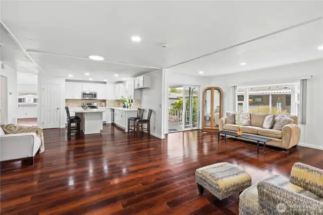 View of kitchen and family room