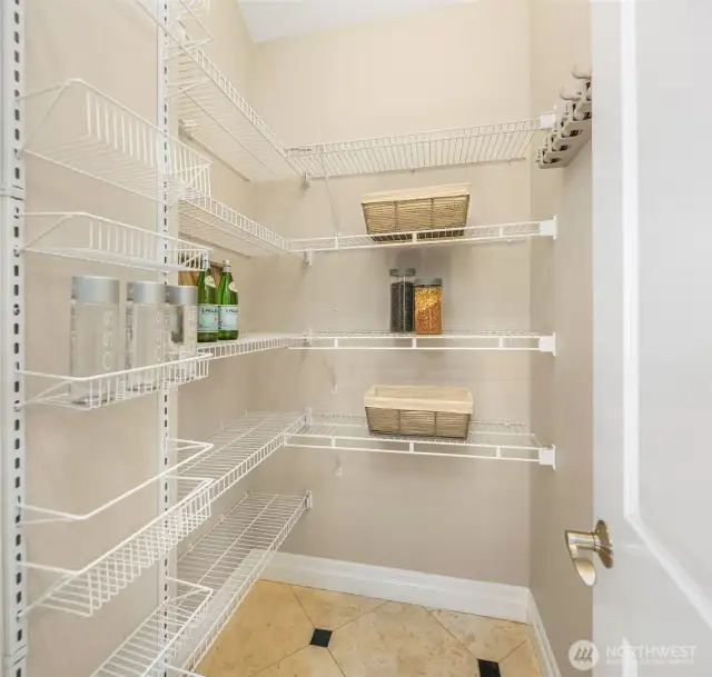 Spacious walk-in pantry.