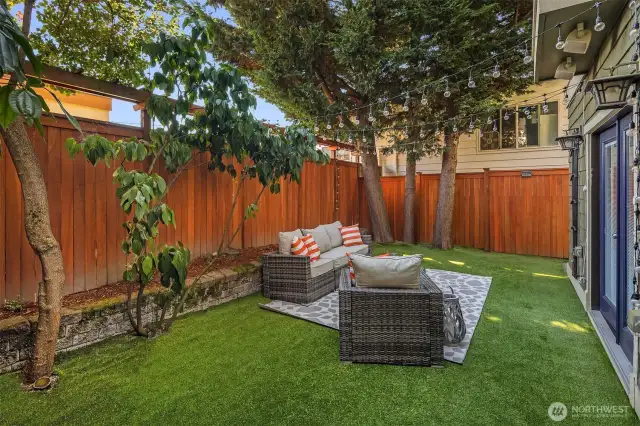 Turf keeps the maintenance easy.