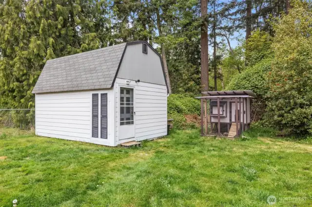 160-square-foot detached shed with a loft