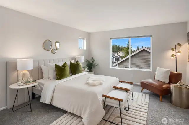 Spacious primary with French doors