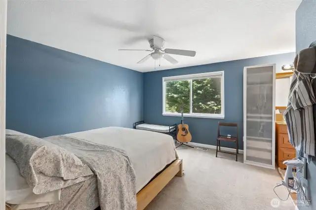 Master Bedroom overlooks private backyard