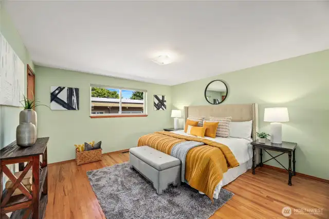 Nice sized Primary bedroom with north facing window, large closet and 3/4 bath.