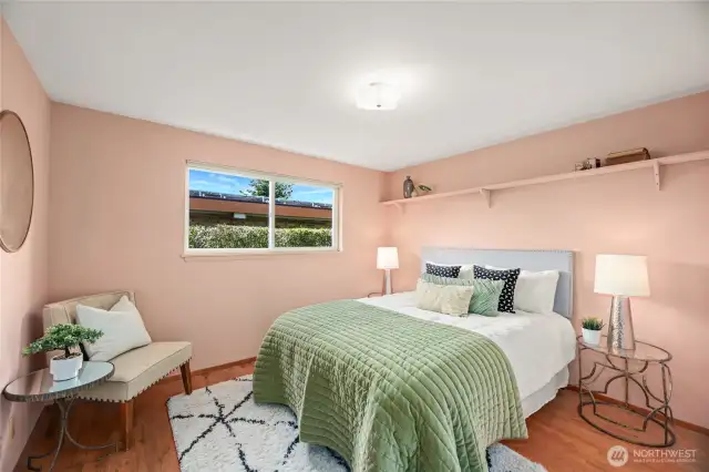 Third bedroom on main (located across hall from full bath) with south facing window.