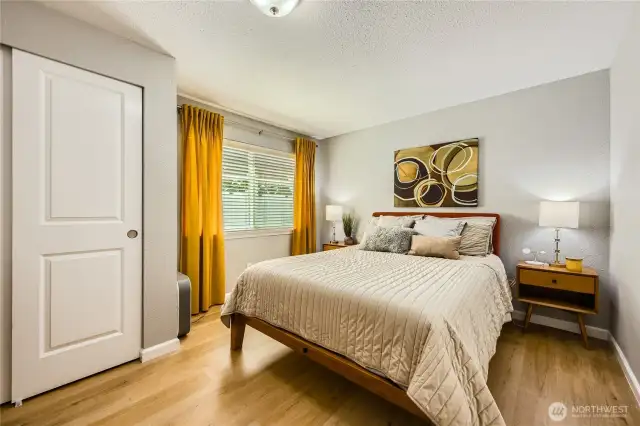 Large bedroom with view of private patio